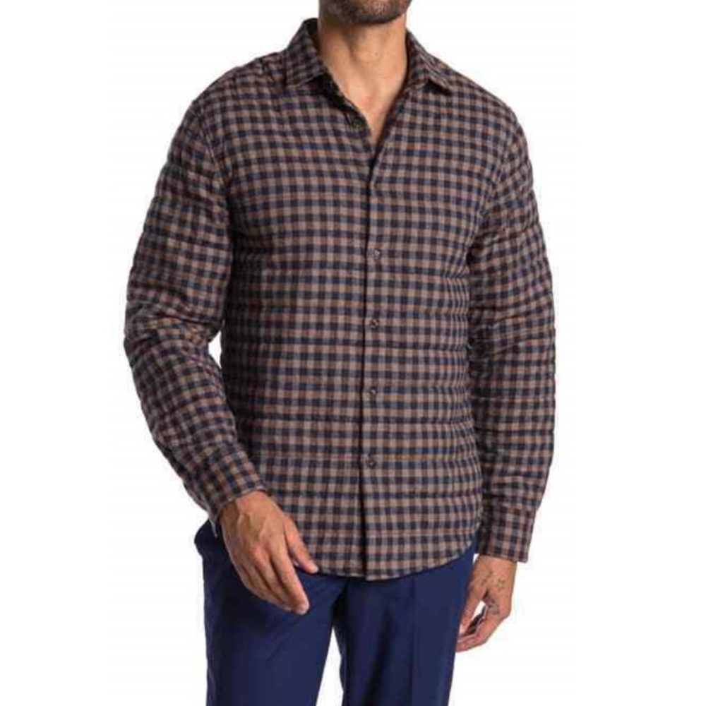 Thomas Dean Padded Plaid Shirt Jacket Sz. XL